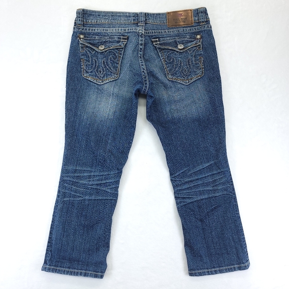 MEK DNM USA New Mazatlan CAPRI Buckle Crop Pants Denim Jeans Size 29 - Picture 2 of 10
